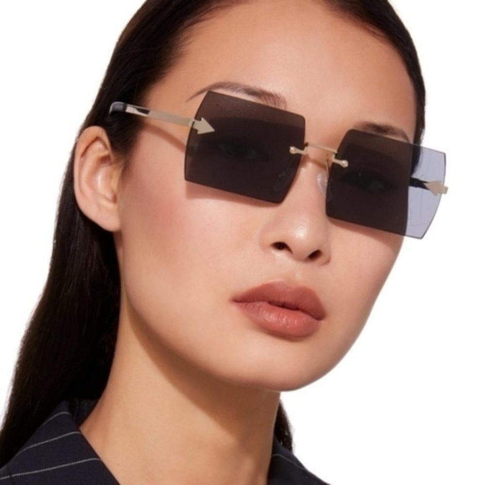 Karen Walker The Bird Rimless Rectangle Sunglasses